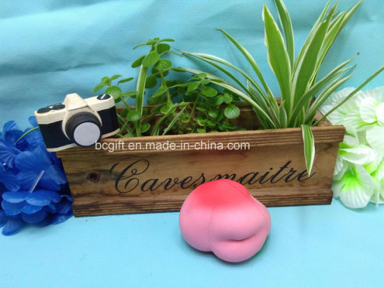 Cute PU Squishy Toy Ripe Peach Slow Rising Scented Squishies
