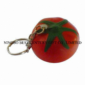 PU Stress Tomato Keychain Promotional Stress Balls Toy