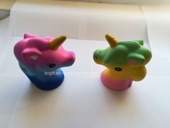 Hot Selling 15cm Jumbo Galaxy Unicorn Horse Head PU Squishy Slow Rising Toys