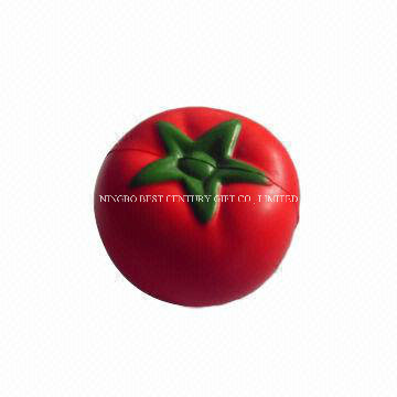 PU Squishy Slow Rise Stress Reliever Toy Tomato Design