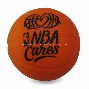 PU Foam Stress Ball Basketball (NBA) Shape Toy